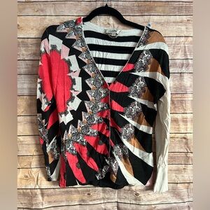 Camellia V-neck Cardigan Multicolor Womens medium